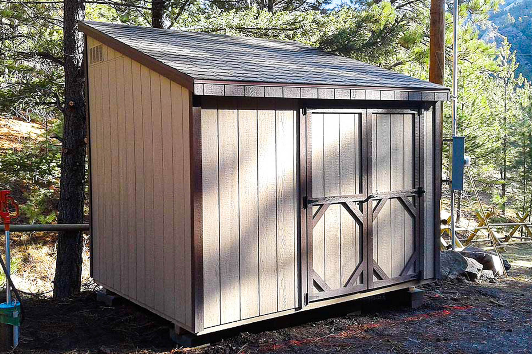 The recommended slope for a shed roof.